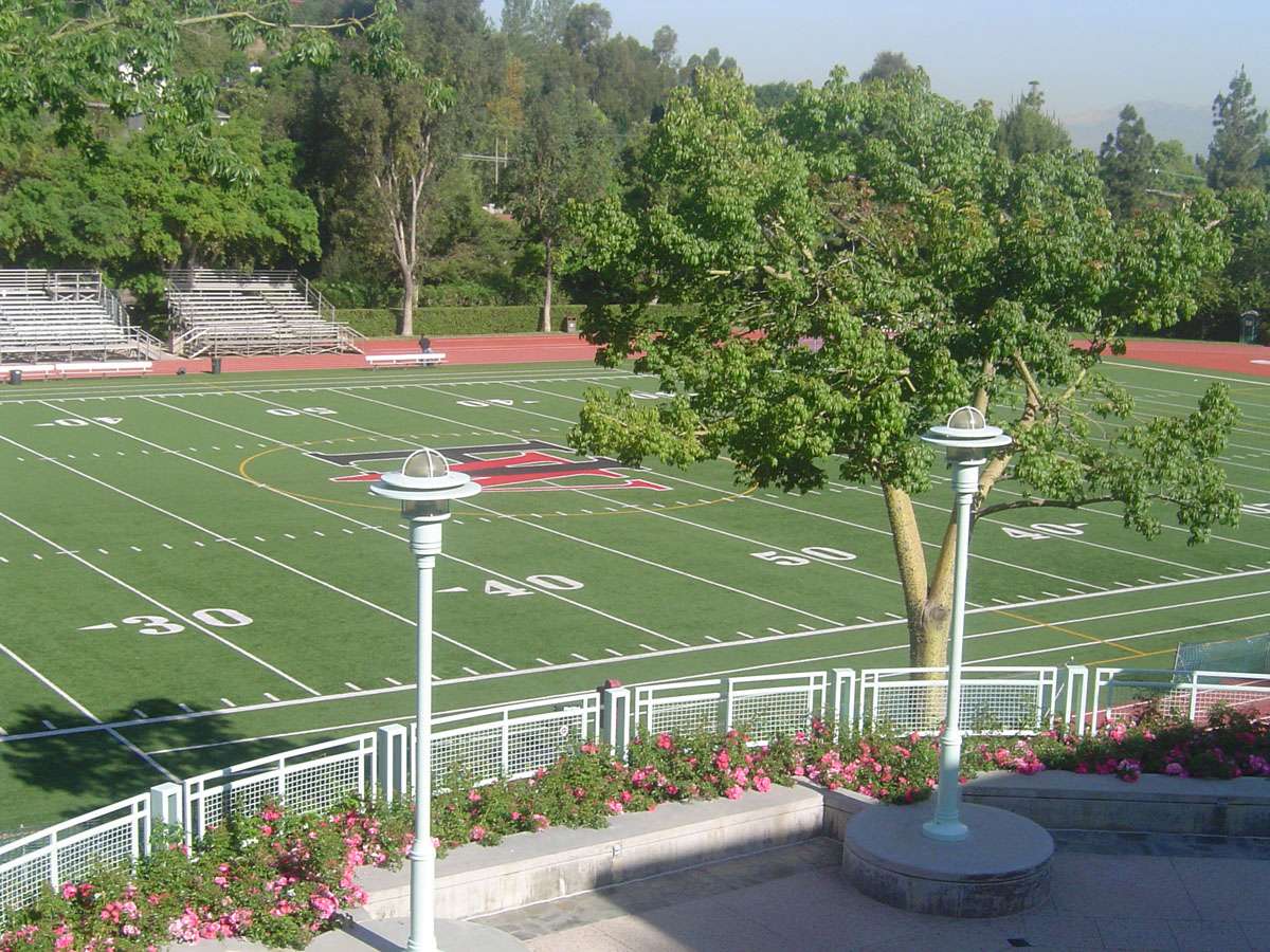 A view of the Harvard-Westlake football field.