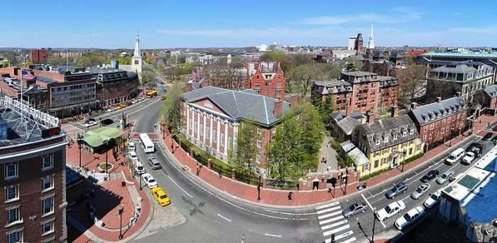 This is a view of Harvard Yard.
