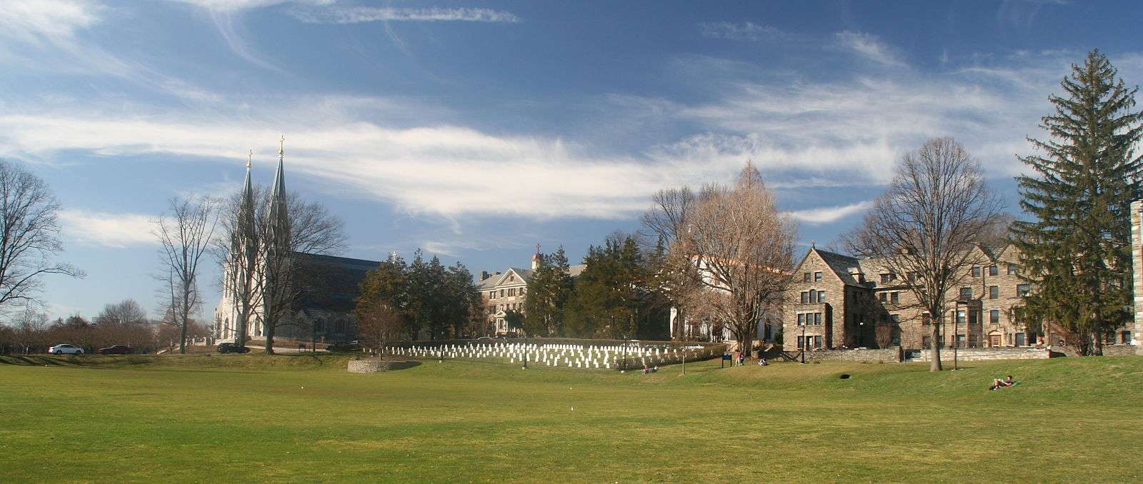 This is a panoramic of Villanova University's campus.