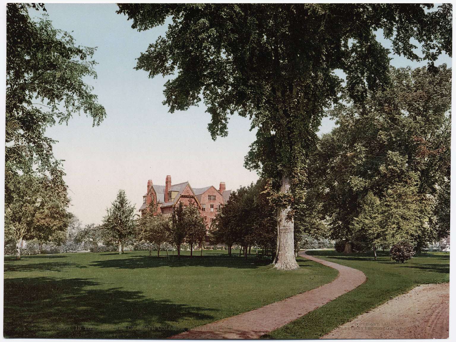 A postcard of Smith College's campus circa 1900.
