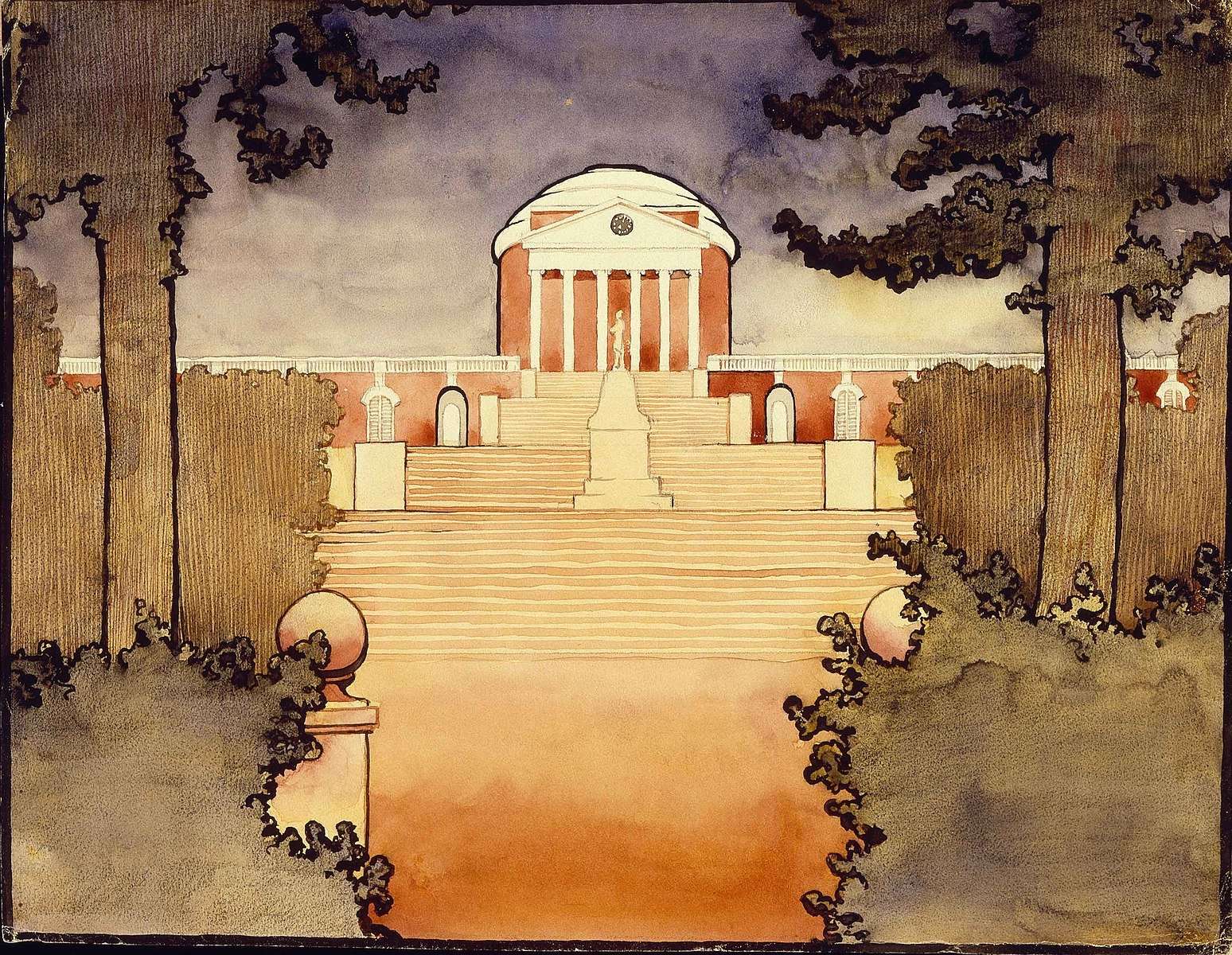 This is a painting by famed artist Georgia O'Keeffe of the UVA rotunda.