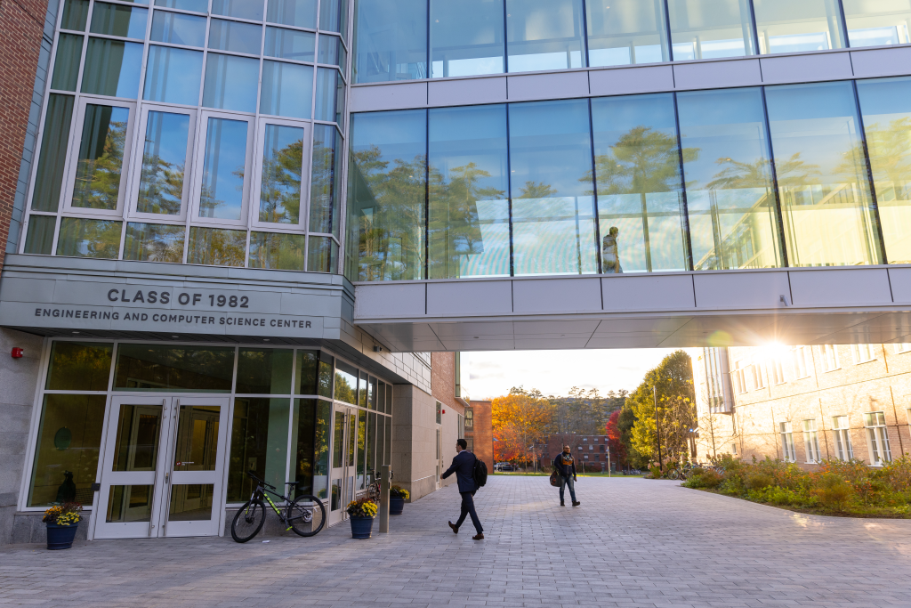 The 1982 Computer Science and Engineering Center is featured from the outside at Dartmouth College.