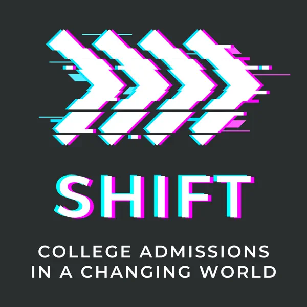 This is the logo for Shift, a college admissions podcast.